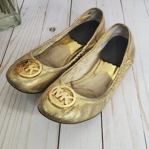 MICHAEL Michael Kors Gold Leather Ballet Flats